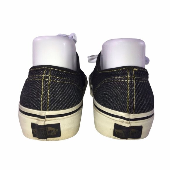Vans Off the Wall Black Denim Retro Fashion Sneakers Shoes Men’s 5 Women’s 6.5 - Picture 6 of 8